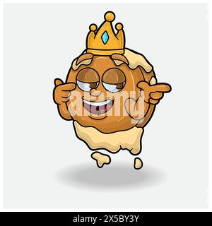 Pancake con espressione Smug. Personaggio dei cartoni animati mascotte per sapore, ceppo, etichetta e confezionamento del prodotto. Illustrazione vettoriale Illustrazione Vettoriale