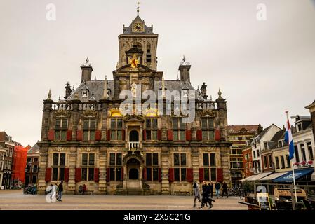 Municipio in stile rinascimentale, Delft Stadhuis, Delft, Paesi Bassi. Foto Stock