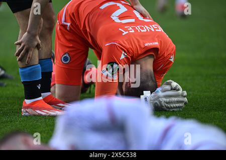 Simon Mignolet (Club Brugge) durante la partita di UEFA Europa Conference League tra il Club Brugge 1-1 Fiorentina allo stadio Jan Breydel l'8 maggio 2024 a Bruges, Belgio. Crediti: Maurizio Borsari/AFLO/Alamy Live News Foto Stock