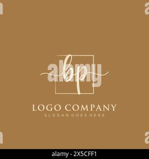 Logo iniziale BP con rettangolo Illustrazione Vettoriale