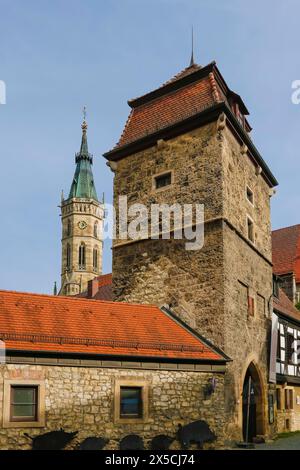 Urach Residential Palace, palazzo tardo medievale, luogo di nascita del conte Eberhard Bart, primo duca di Wuerttemberg, residenza aristocratica, storica Foto Stock