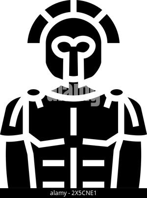 illustrazione vettoriale dell'icona gladiator sparta warrior glyph Illustrazione Vettoriale