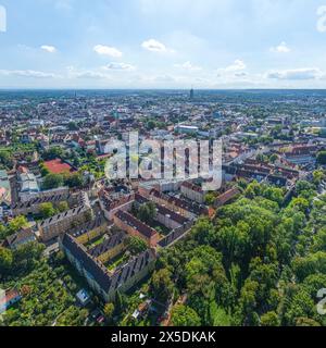 Augusta dall'alto, vista della città nord-orientale intorno a Luginsland Foto Stock