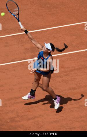 Roma, Italia. 9 maggio 2024. L'italiana Lucrezia Stefanini durante il suo match contro la Repubblica Ceca Linda Noskova all'Italian Open di tennis a Roma, giovedì 9 maggio 2024. (Alfredo Falcone/LaPresse)l'italiana Lucrezia Stefanini durante il suo match contro la Repubblica Ceca Linda Noskova all'Italian Open di tennis a Roma, giovedì 9 maggio 2024.(Alfredo Falcone/LaPresse) credito: LaPresse/Alamy Live News Foto Stock