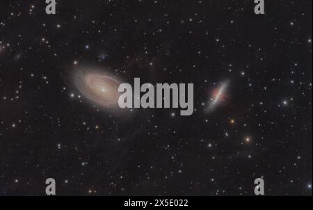 M81 e M82: Galassie bode e sigari Foto Stock