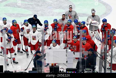 Praga, Repubblica Ceca. 9 maggio 2024. La nazionale di hockey della Repubblica Ceca si è allenata a Praga, Repubblica Ceca, 9 maggio 2024. Crediti: Katerina Sulova/CTK Photo/Alamy Live News Foto Stock