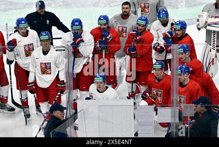 Praga, Repubblica Ceca. 9 maggio 2024. La nazionale di hockey della Repubblica Ceca si è allenata a Praga, Repubblica Ceca, 9 maggio 2024. Crediti: Katerina Sulova/CTK Photo/Alamy Live News Foto Stock