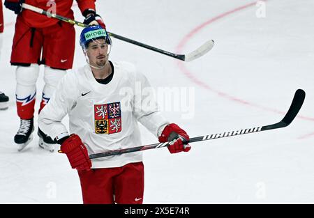Praga, Repubblica Ceca. 9 maggio 2024. Roman Cervenka durante gli allenamenti della nazionale di hockey della Repubblica Ceca a Praga, in Repubblica Ceca, 9 maggio 2024. Crediti: Katerina Sulova/CTK Photo/Alamy Live News Foto Stock