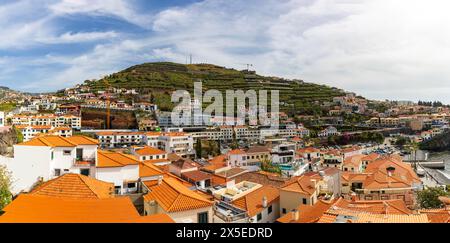 Vista panoramica di Câmara de Lobos, Madeira Foto Stock