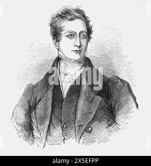 Ritratto di Sir Robert Peel, politico britannico che ha servito due mandati come primo ministro del Regno Unito. Fondatore del Metropolitan Police Service. Illustrazione tratta dalla storia dell'Inghilterra di Cassell, vol VII. New Edition pubblicato Circ 1873-5. Foto Stock