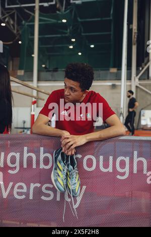 Loughborough, Regno Unito. 5 aprile 2024. Thomas Young della Gran Bretagna durante gli allenamenti prima dei Campionati mondiali di atletica leggera del 2024. Crediti: George Tewkesbury/Alamy Live News Foto Stock