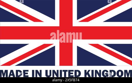 Made in UK, made in England, made in UK, made in Britain, produce in Britain, icona del prodotto, etichetta Made in Britain Illustrazione Vettoriale