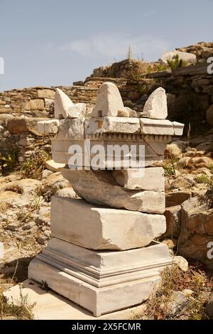 Isola di Delo, sito archeologico Foto Stock