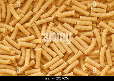 Caotica pila di Rigatoni crudi. Foto Stock