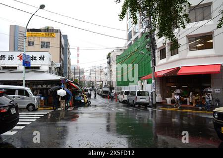 Hiroshima Japan Streets Street People Place holly Sight arte arte storia antichi santuari immagini del tempo locale placche estive dio Foto Stock