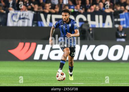 Bergamo, Italia, 9 maggio 2024. Jose’ Dos Santos Ederson (Atalanta BC) in azione durante la partita di calcio di Europa League tra Atalanta e Marsiglia allo Stadio Gewiss il 9 maggio 2024 a Bergamo, Italia. Crediti: Stefano Nicoli/Speed Media/Alamy Live News Foto Stock