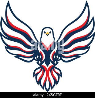 Illustrazione astratta dell'aquila calva americana Illustrazione Vettoriale