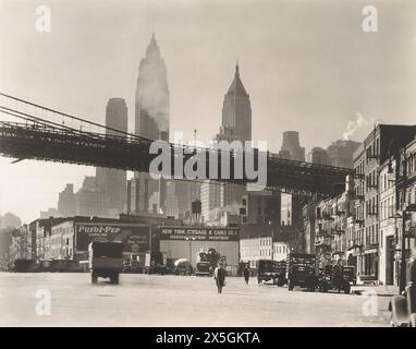 Waterfront, South Street, New York City, New York, Stati Uniti, Berenice Abbott, Federal Art Project, "Changing New York", ottobre 1935 Foto Stock