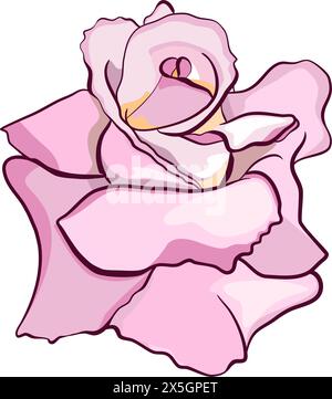 Fiore di rosa un bocciolo isolato su sfondo bianco, illustrazione vettoriale Illustrazione Vettoriale