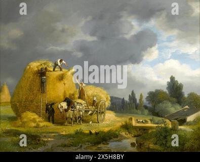 La moisson (The Harvest), 1822. Prima di proprietà della Duchesse de Berry, Auguste-Xavier Leprince - Foto Stock