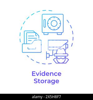 Icona di concetto gradiente blu per la conservazione delle prove Illustrazione Vettoriale