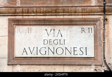 Cartello di via della Croce, Roma, Lazio, Italia Foto Stock