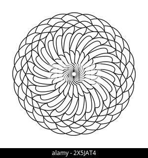 Pagina dei libri coloranti per la manifestazione dei mandarini per l'interno del libro KDP. Petali tranquilli, capacità di rilassarsi, esperienze cerebrali, paradiso armonioso, pace Illustrazione Vettoriale