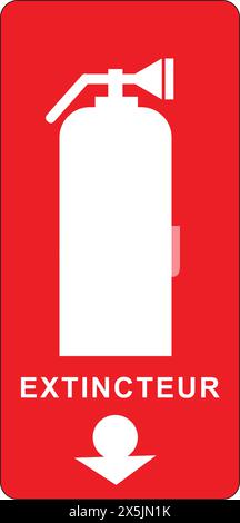 Segno rettangolare con sfondo rosso: Estintore Illustrazione Vettoriale