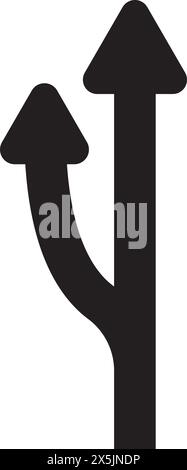 icona forca nella strada. disegno del simbolo dell'illustrazione vettoriale Illustrazione Vettoriale