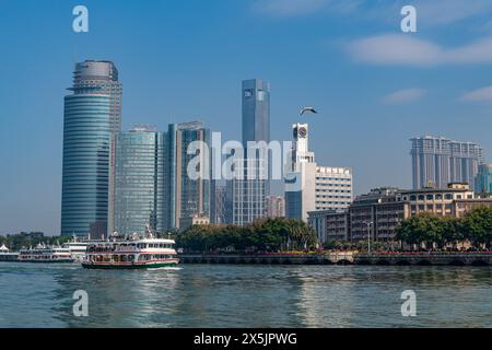 Skyline di Xiamen dall'insediamento internazionale di Kulangsu, Xiamen, Fujian, Cina, Asia Copyright: MichaelxRunkel 1184-10727 Foto Stock