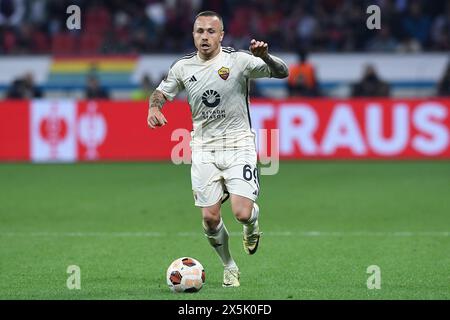 Leverkusen, Germania. 9 maggio 2024. Fussball Europa League Halbfinale Bayer 04 Leverkusen - AS Rom AM 09.05.2024 in der BayArena a Leverkusen Angelino ( Rom ) foto: Revierfoto credito: ddp media GmbH/Alamy Live News Foto Stock