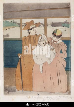 Dipinto dell'artista americana Mary Cassatt (1844-1926) in The Omnibus (1890-1891) Foto Stock