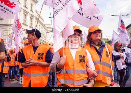 Protesta contro gli agricoltori e il sindacato Solidarnosc a Varsavia dei dipendenti di Huta Katowice. Varsavia Polonia Copyright: XMikolajxJaneczekx Foto Stock