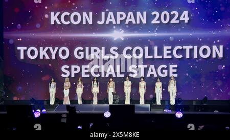 Chiba, Giappone. 10 maggio 2024. La Corea del Sud, le giapponesi e il gruppo femminile cinese Kep1er partecipano allo show di collaborazione con l'evento di moda giapponese "Tokyo Girls Collection" durante il KCON JAPAN 2024 a Chiba-Prefettura, Giappone, venerdì 10 maggio 2024. Foto di Keizo Mori/UPI credito: UPI/Alamy Live News Foto Stock