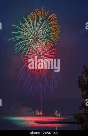 USA, Ohio, Lakeside. Fuochi d'artificio del 4 luglio Foto Stock