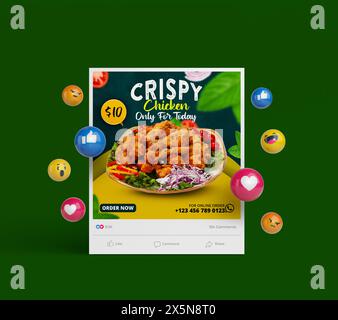 Post design sui social media Food & Masala Illustrazione Vettoriale