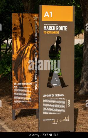 Statue e memoriale nel parco Kelly Ingram di Birmingham, Alabama Foto Stock