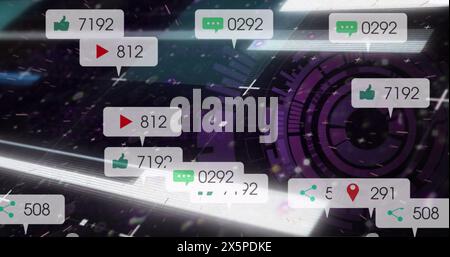 L'immagine mostra vari concetti relativi al computing, all'elaborazione dei dati e alla tecnologia Foto Stock