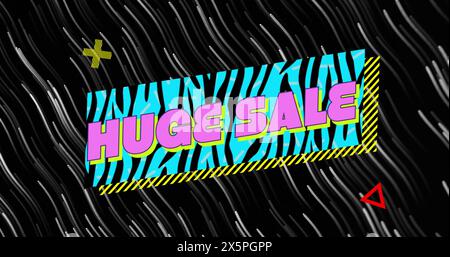 Immagine di un enorme testo di vendita su percorsi in movimento Foto Stock