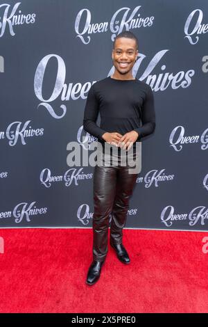 Los Angeles, Stati Uniti. 10 maggio 2024. L'attore Justin Sams partecipa a Los Angeles Premiere Comedy/Drama "Queen of Knives" al Laemmle Monica Film Center, Los Angeles, CA, 10 maggio 2024 Credit: Eugene Powers/Alamy Live News Foto Stock