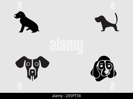 Design grafico Beagle Mix minimalista ed elegante Illustrazione Vettoriale