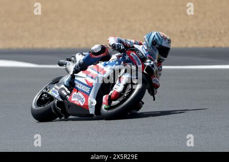 Le Mans, Francia. 10 maggio 2024. Raul Fernandez di Spagna #25 e Trackhouse Racing (Aprilia) in azione durante il MotoGP Michelin Grand Prix de France 2024 sul circuito Bugatti 10 maggio, a le Mans, Francia Credit: Independent Photo Agency/Alamy Live News Foto Stock