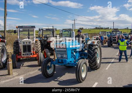 Fundraising Truck, Car, Tractor Run presso il Long Strand Rosscarbery, a sostegno della ricerca e salvataggio sottomarini di West Cork maggio 2024 Foto Stock