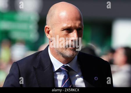 Il manager dei Rangers Philippe Clement arriva in vista della partita di Premiership contro il Celtic al Celtic Park di Glasgow. Data foto: Sabato 11 maggio 2024. Foto Stock