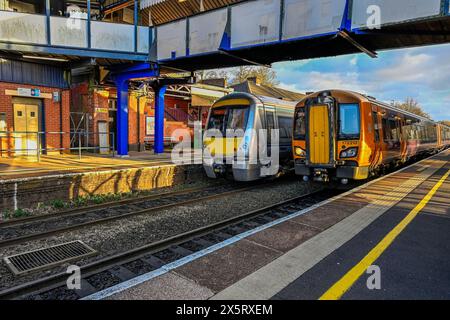 British Rail Network Rail Diesel trian per pendolari passeggeri Solihull West Midlands Inghilterra Regno Unito Foto Stock