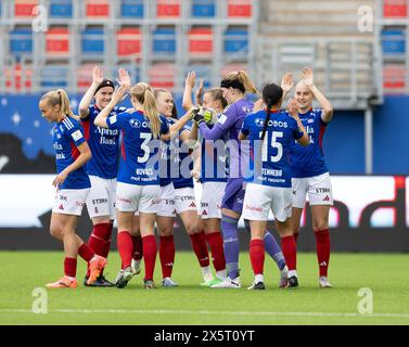 Oslo, Norvegia. 10 maggio 2024. Oslo, Norvegia, 10 maggio 2024: I giocatori della Valerenga sono visti prima della partita di calcio della Toppserien League tra Valerenga e LSK all'Intility Arena di Oslo, Norvegia (Ane Frosaker/SPP) crediti: SPP Sport Press Photo. /Alamy Live News Foto Stock