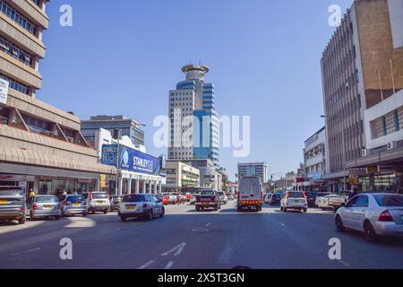 Harare, Zimbabwe, 20 aprile 2024: Centro di Harare, vista diurna. Credito: Vuk Valcic/Alamy Foto Stock