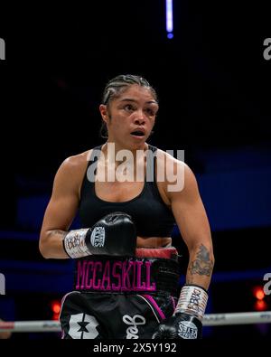 CARDIFF, REGNO UNITO. 11 maggio 2024. Jessica McCaskill contro Lauren Price MBE incontro di pugilato per i titoli WBA, IBO & Ring Magazine World Welterweight l'11 maggio 2024 nell'Utilita Arena Cardiff Credit: Sashshots/Alamy Live News Foto Stock