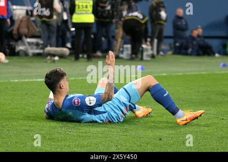 San Pietroburgo, Russia. 11 maggio 2024. Gustavo Mantuan (31) di Zenit visto in azione durante la partita di calcio della Premier League russa tra Zenit San Pietroburgo e CSKA Mosca alla Gazprom Arena. Punteggio finale; Zenit 0:1 CSKA. Credito: SOPA Images Limited/Alamy Live News Foto Stock