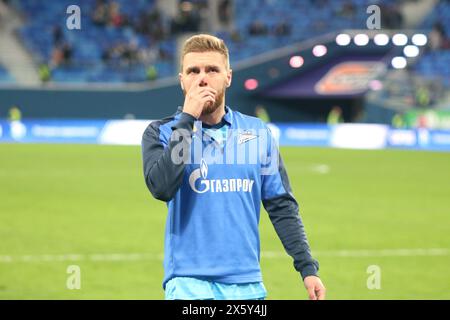 San Pietroburgo, Russia. 11 maggio 2024. Ivan Sergeev (33) di Zenit visto in azione durante la partita di calcio della Premier League russa tra Zenit San Pietroburgo e CSKA Mosca alla Gazprom Arena. Punteggio finale; Zenit 0:1 CSKA. (Foto di Maksim Konstantinov/SOPA Images/Sipa USA) credito: SIPA USA/Alamy Live News Foto Stock